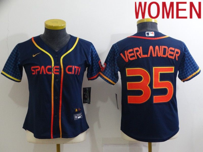Women Houston Astros #35 Verlander Blue City Edition Game Nike 2022 MLB Jerseys->youth mlb jersey->Youth Jersey